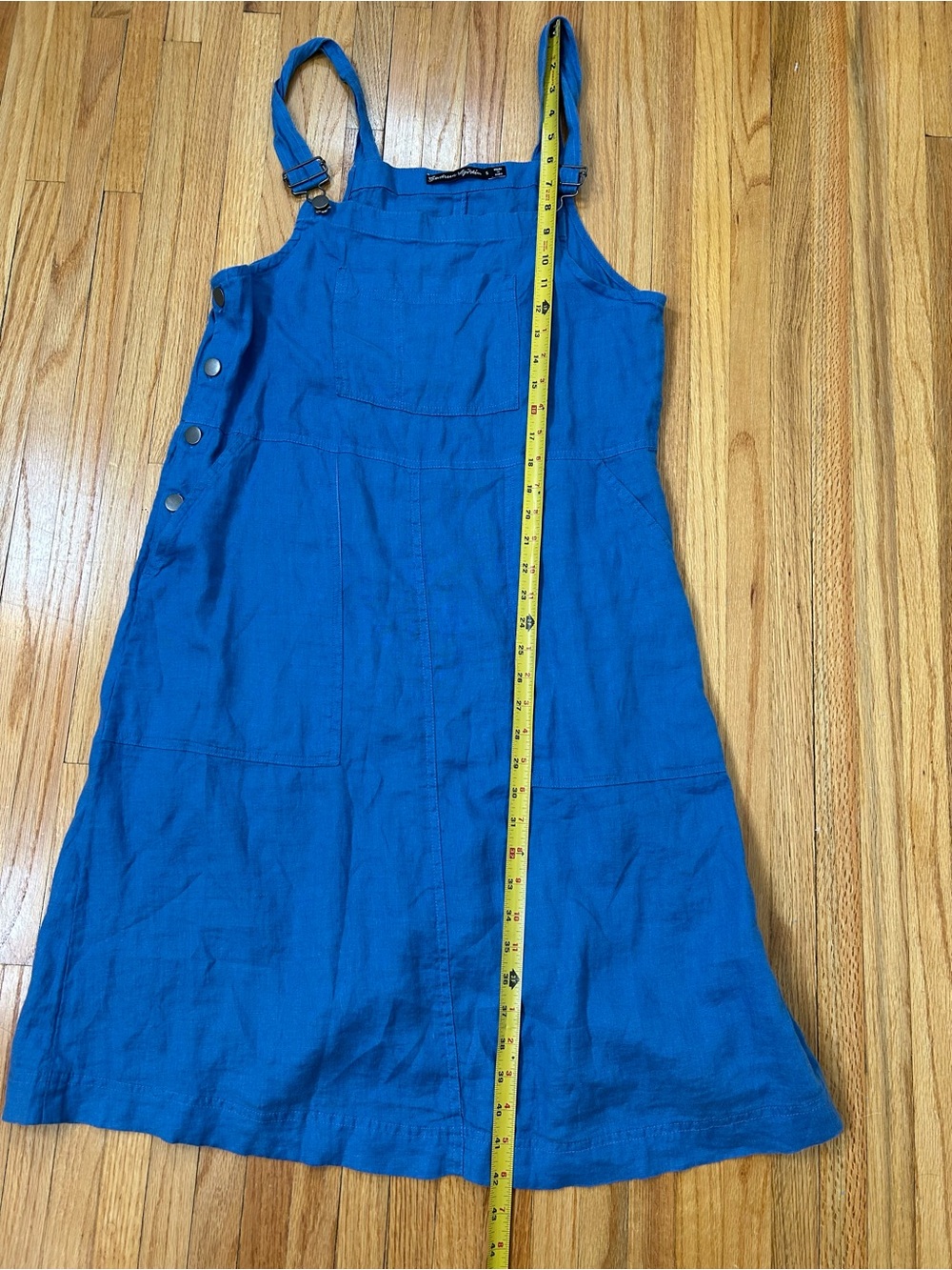 Gudrun Sjoden Blue Linen Pinafore Overall Dress - Picture 9 of 9